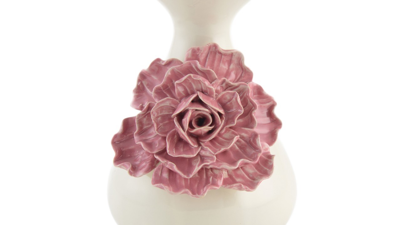 Cream Vase with Sculpted Flower from £5.99