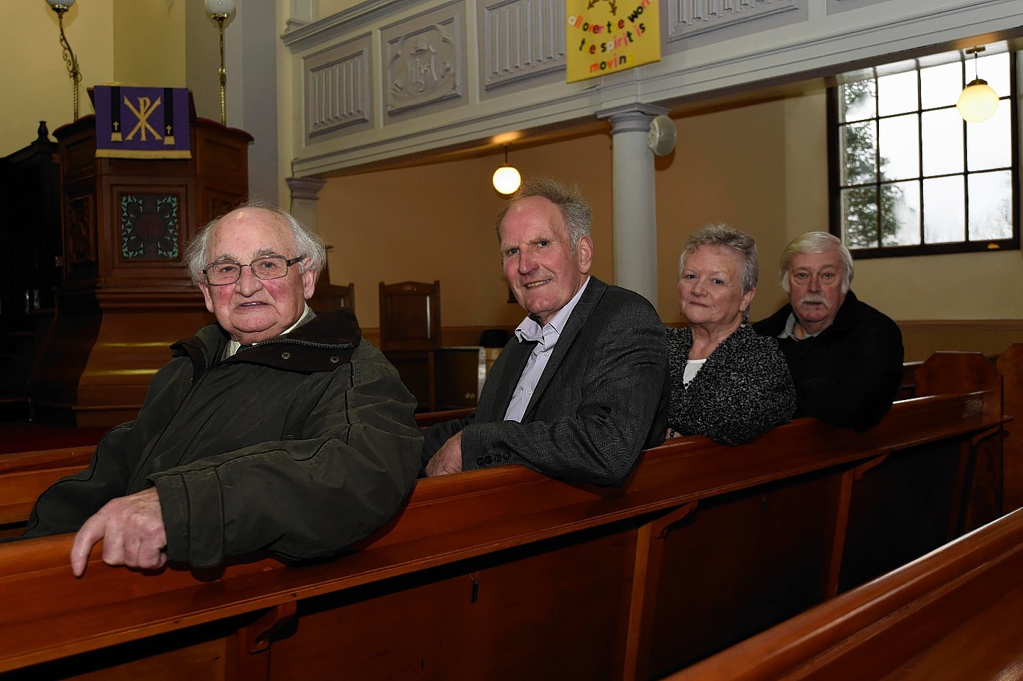 The committee seeking to find a minister for Crimond and Lonmay churches - Jim Bruce, Roy Kinghorn, Ann Bisset and Gordon Reid