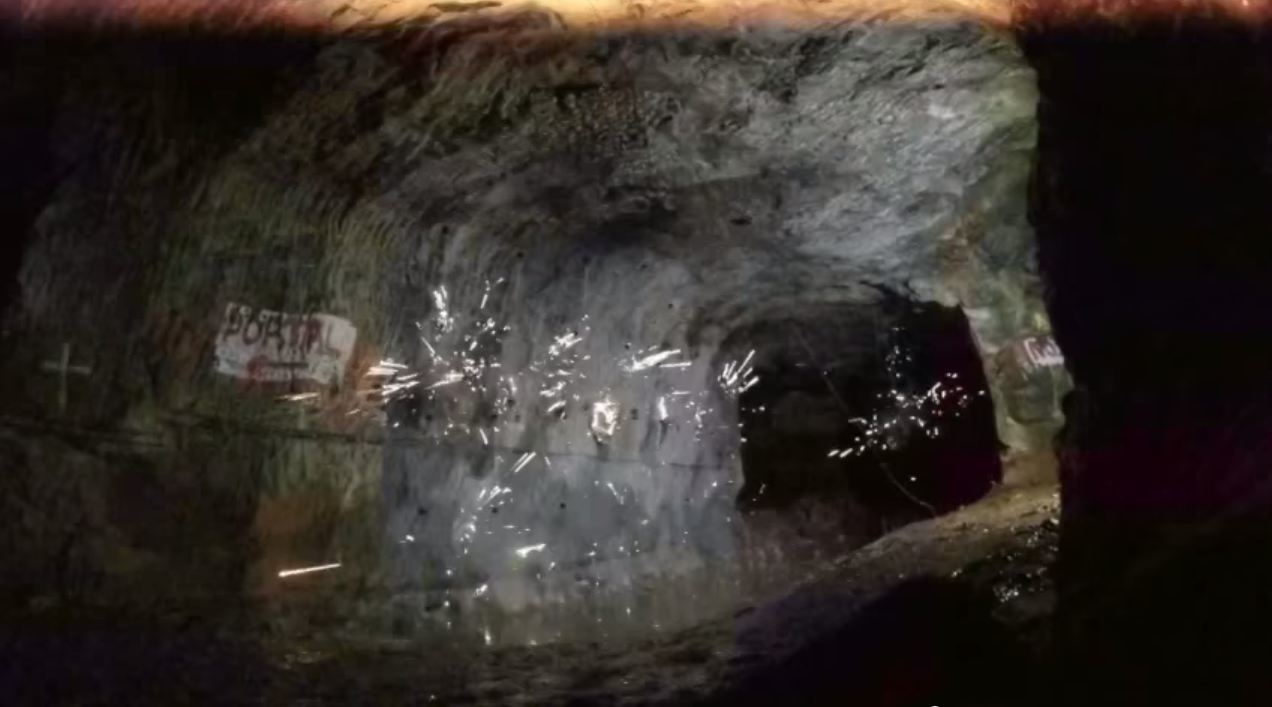 Explosives being detonated in a Dalradian Resources gold mine