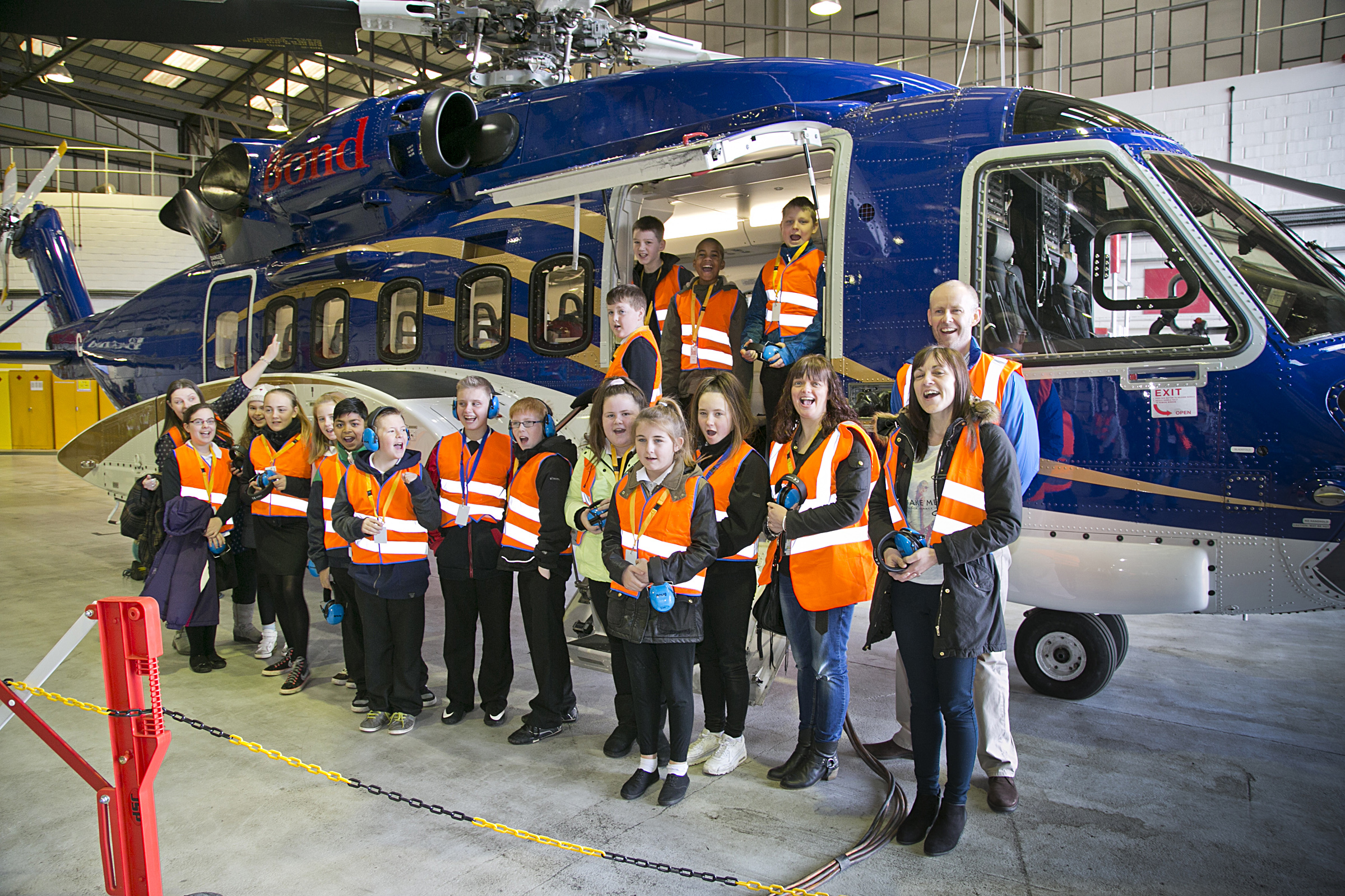 Tullos Primary visit Bond Offshore Helicopters