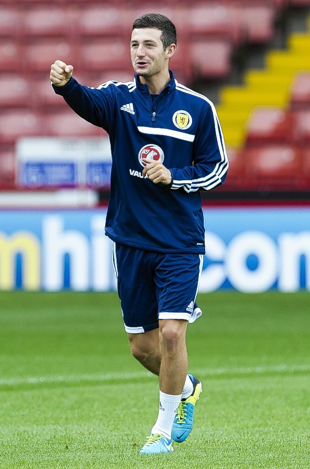 Holt training with the Scotland under-21 squad