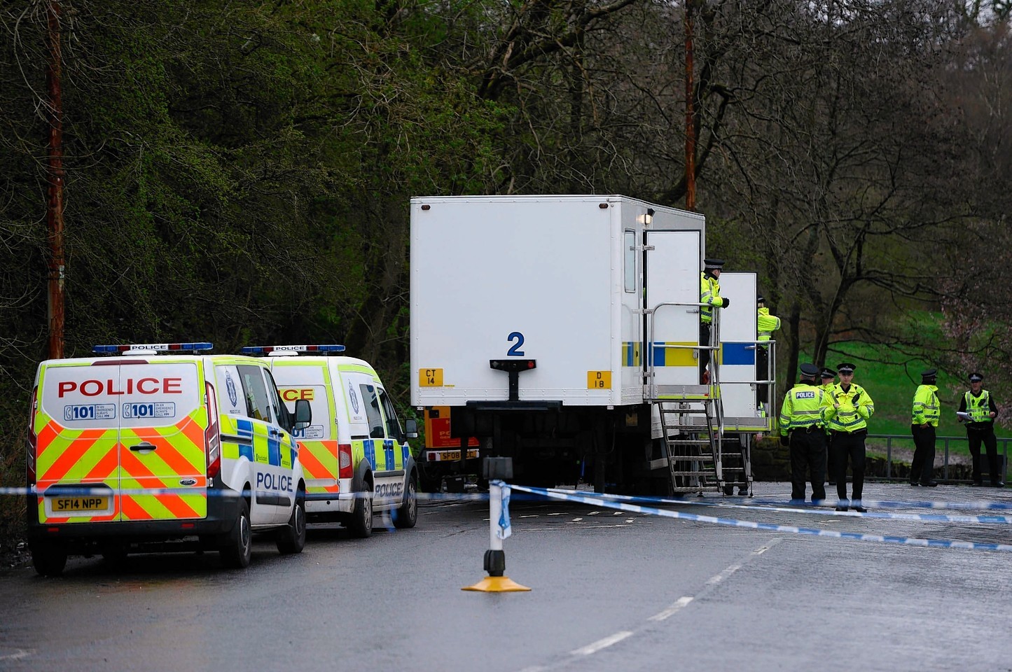 Police scene of crime teams scoured the park