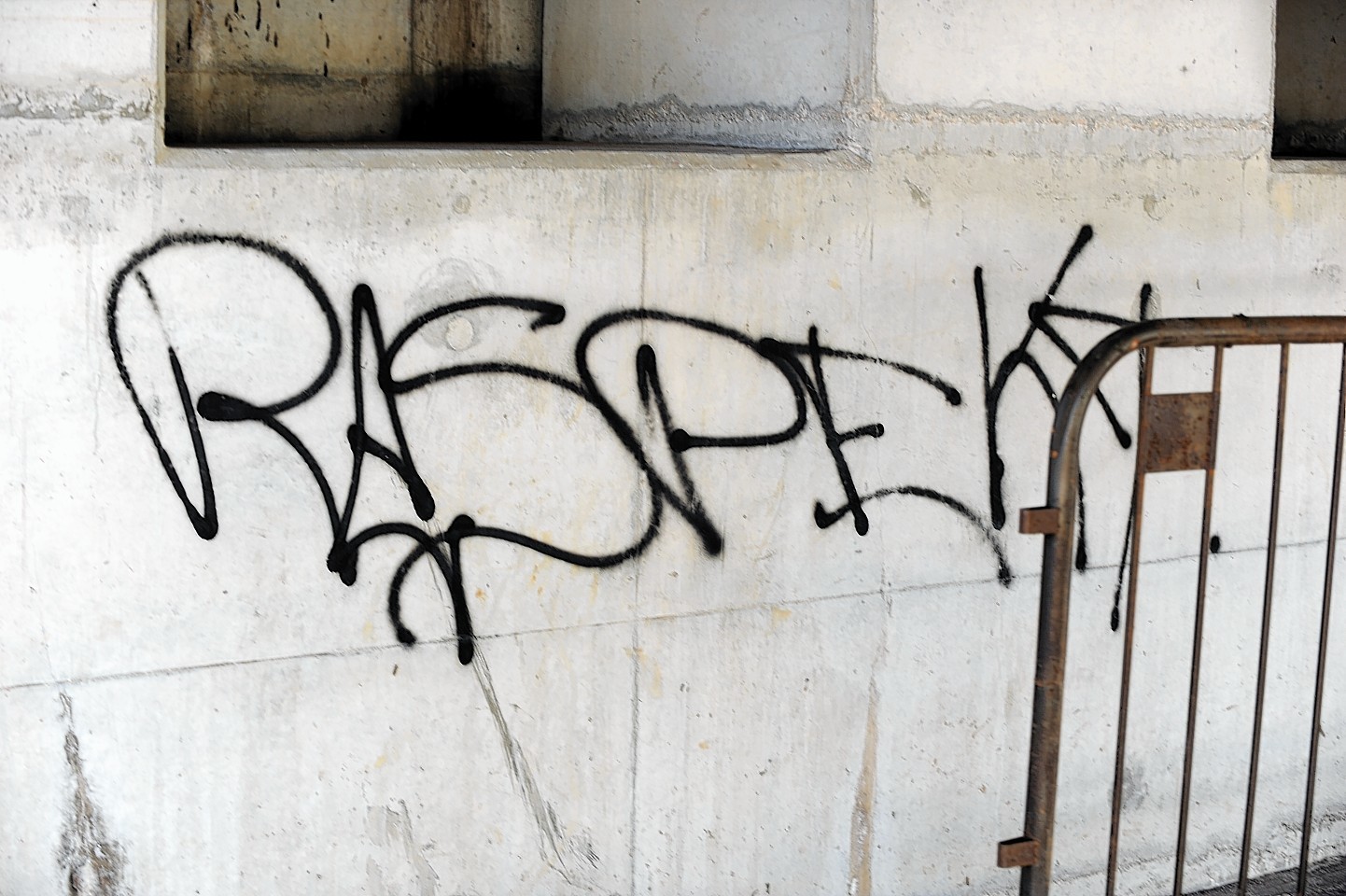 Graffiti under the Landshut Bridge in Pansport Road , Elgin.