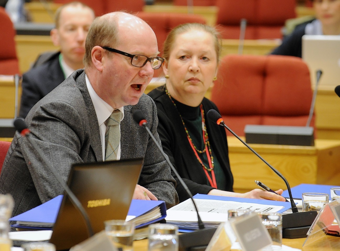 NHS Highland's Garry Coutts (left) and Elaine Mead (right)  were quizzed again by the powerful public audit committee.