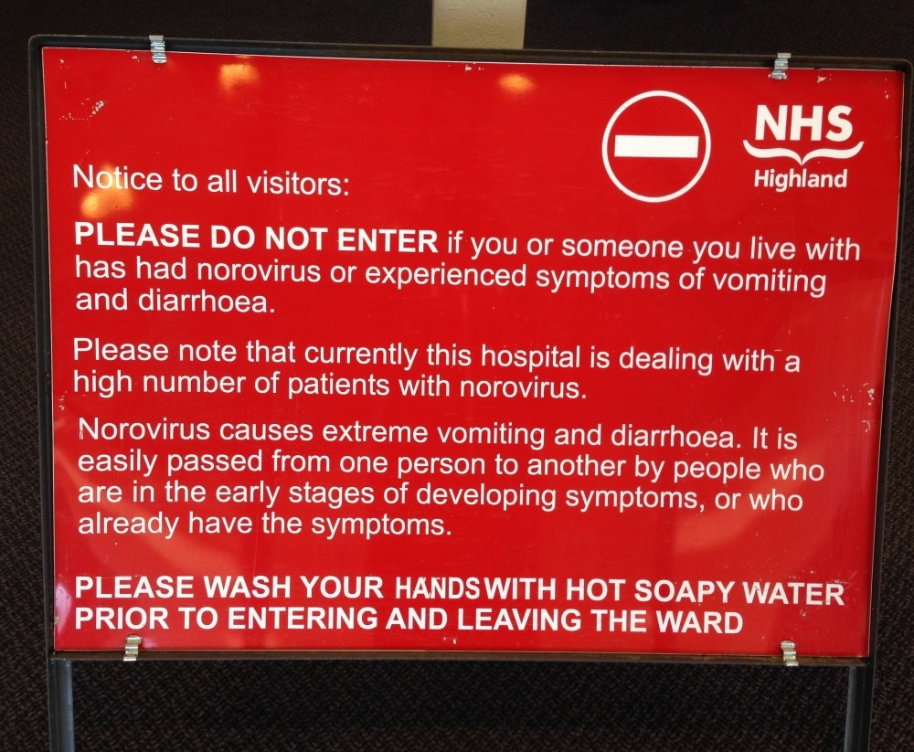 The warning signs at Raigmore Hospital