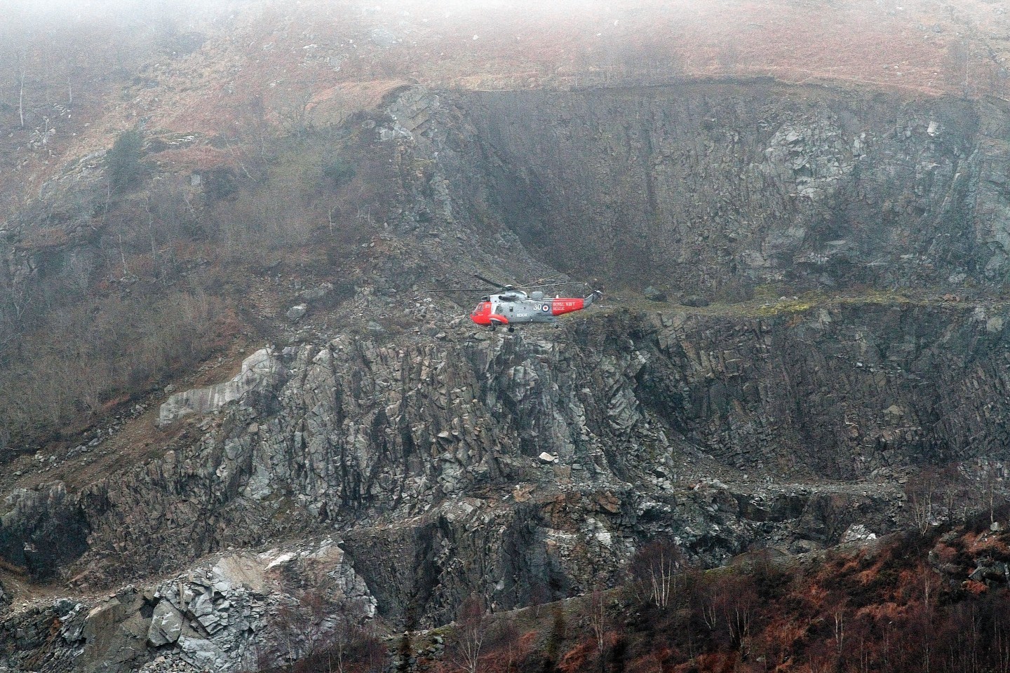 Search and rescue teams near Oban after the plane had crashed