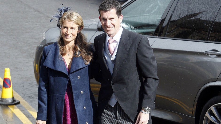 Tim and Lucy Henman arrive for the wedding of Andy Murray to his long-term girlfriend Kim Sears at Dunblane Cathedral