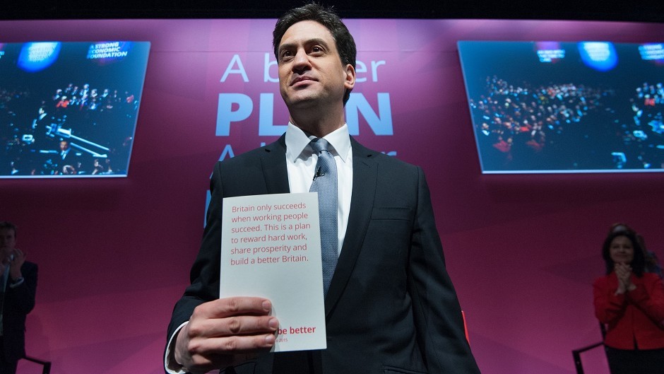 Labour Party leader Ed Miliband launches his party's manifesto at Granada TV Studios in Manchester