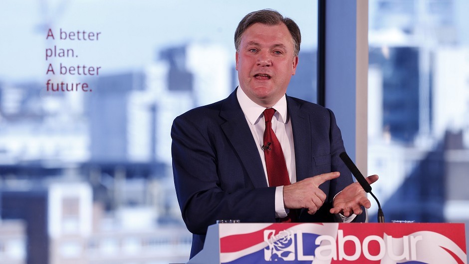 Shadow chancellor Ed Balls makes a speech in Leeds to coincide with the new tax year while on the campaign trail