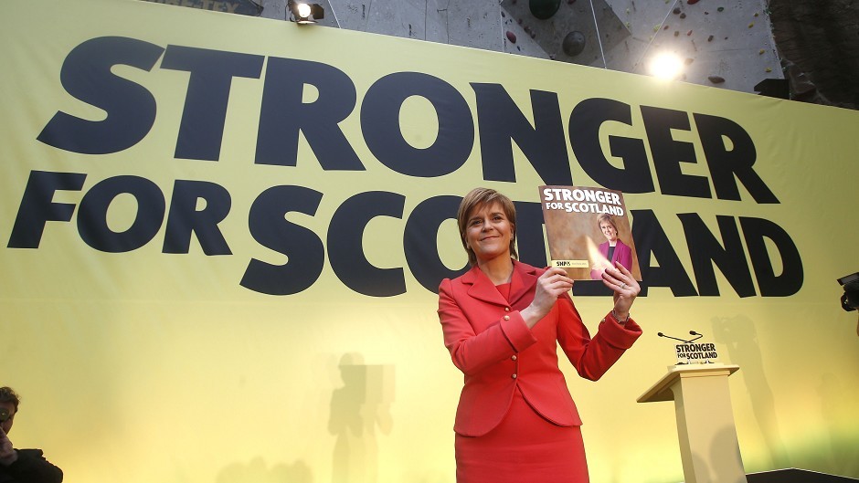 Nicola Sturgeon speaks at the launch of the SNP General Election manifesto in Edinburgh