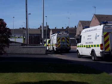 Emergency services at the scene of fire in Ravenscraig Road, Peterhead