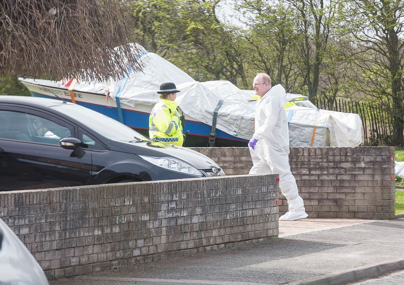 Police investigate the death in Portsoy
