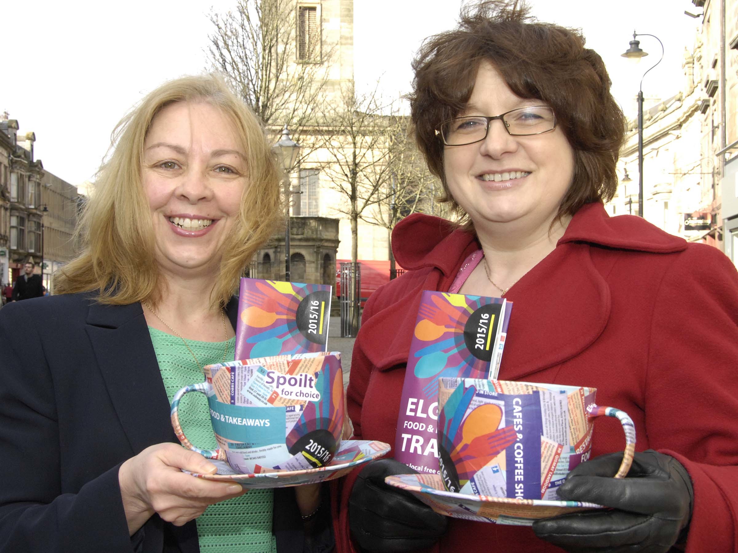 Beverly Smith, Moray Council, left,   Gill Neil, Elgin BID right.