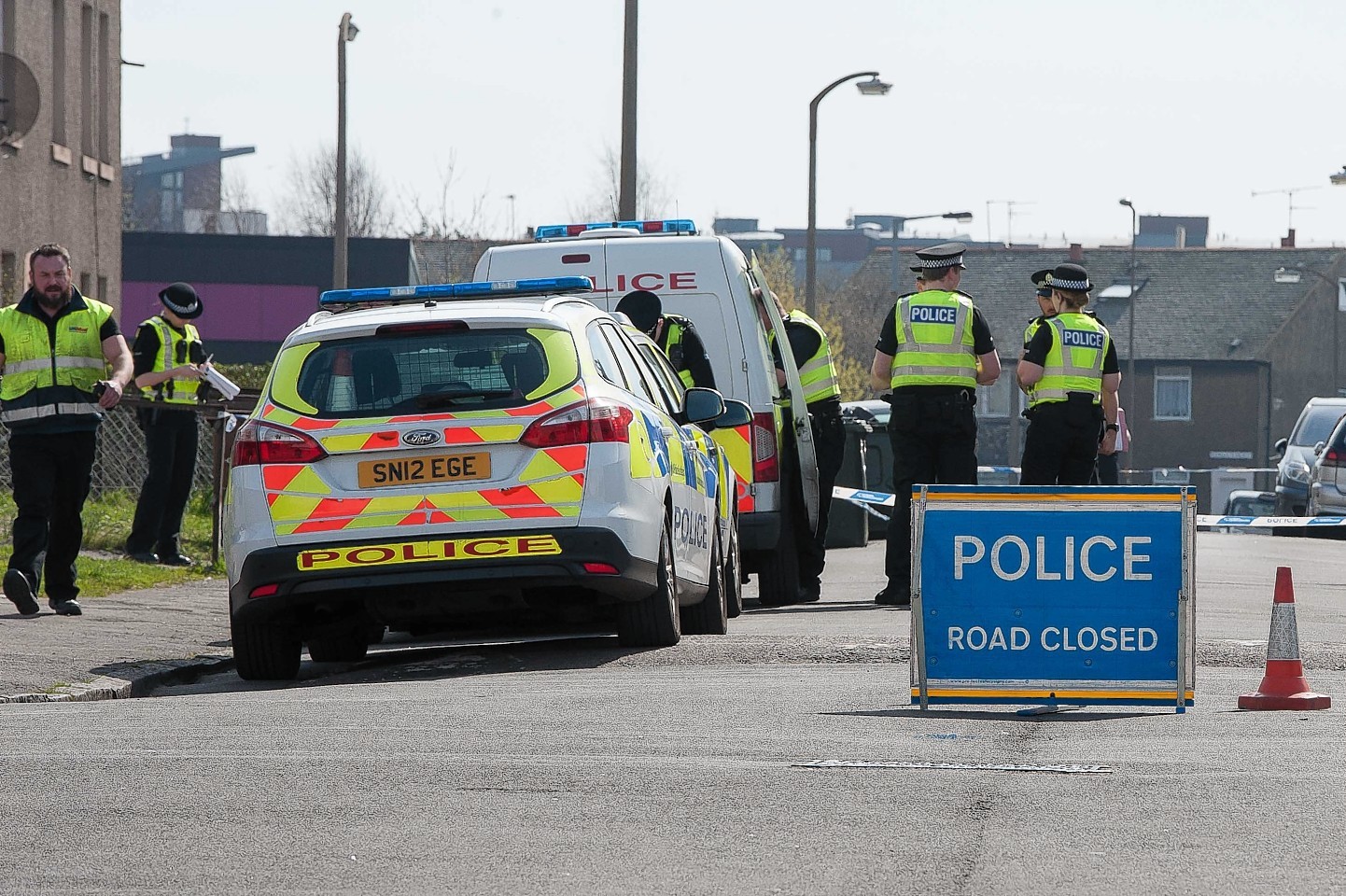 Officers closed off Wardieburn Street West as they carried out their investigation