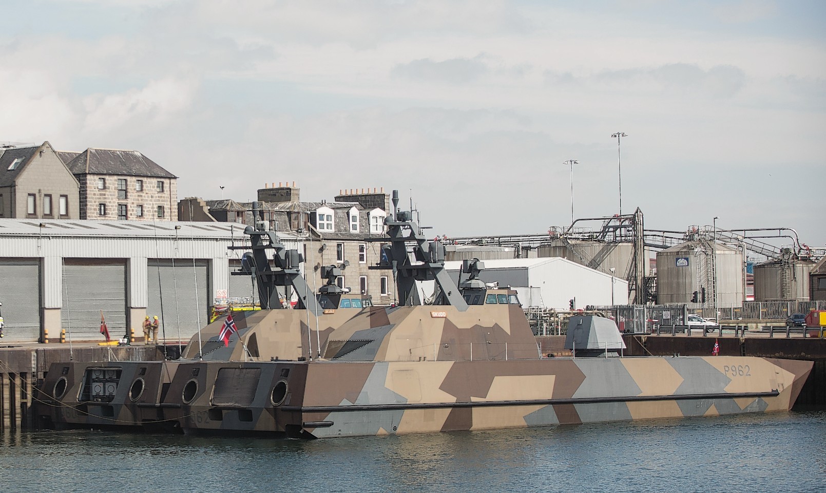 Two state of the art stealth missile boats belonging to the Royal Norwegian Navy docked in Aberdeen.