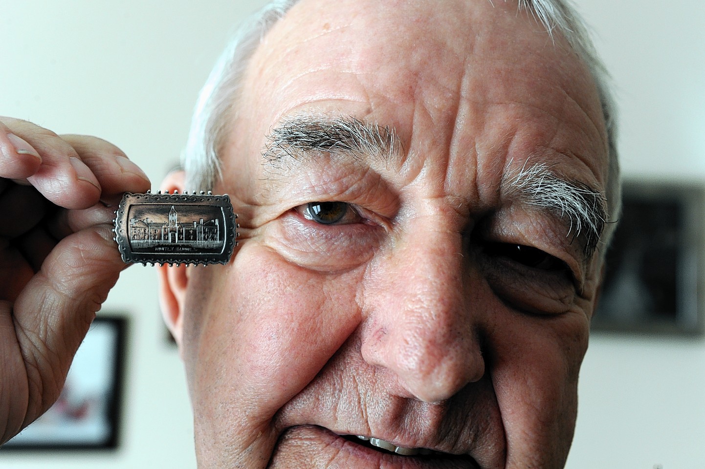 Murray Douglas, Kemnay, with the mystery brooch. Picture by Jim Irvine