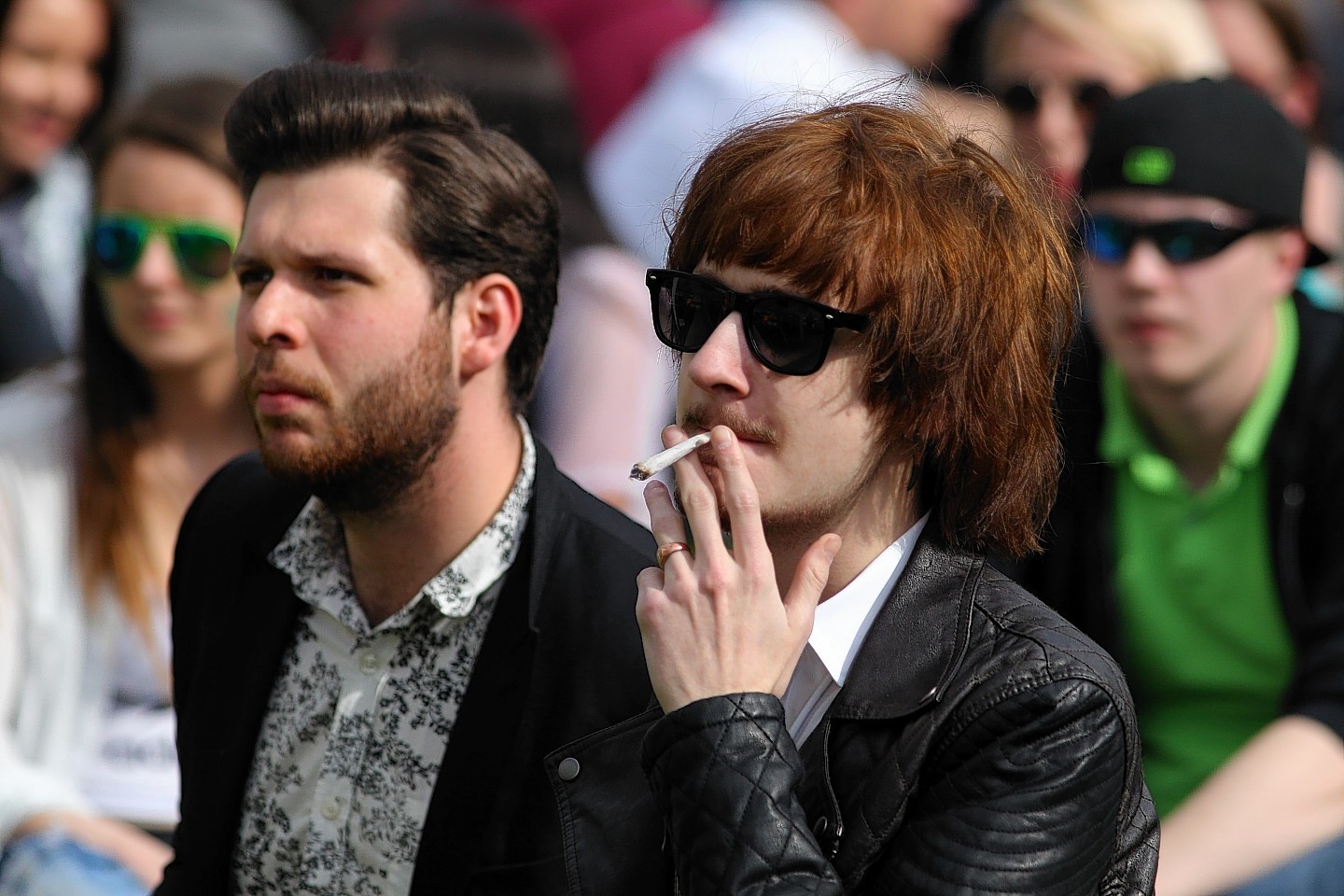 Hundreds of people came together for the 420 Cannabis Celebrations in George Square in Glasgow 