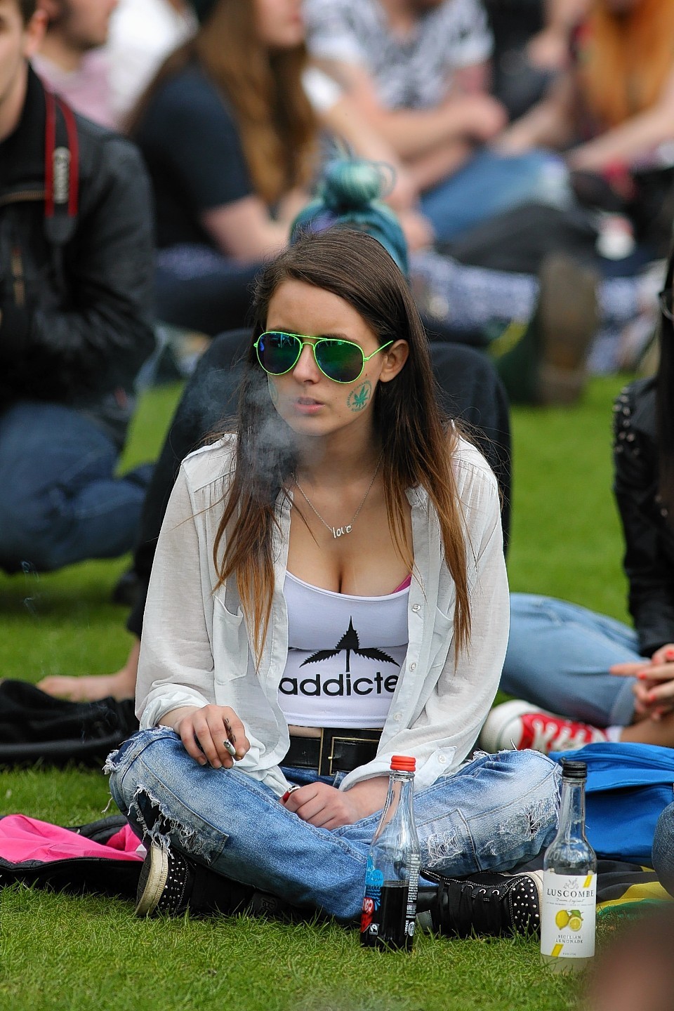 Hundreds of people came together for the 420 Cannabis Celebrations in George Square in Glasgow 