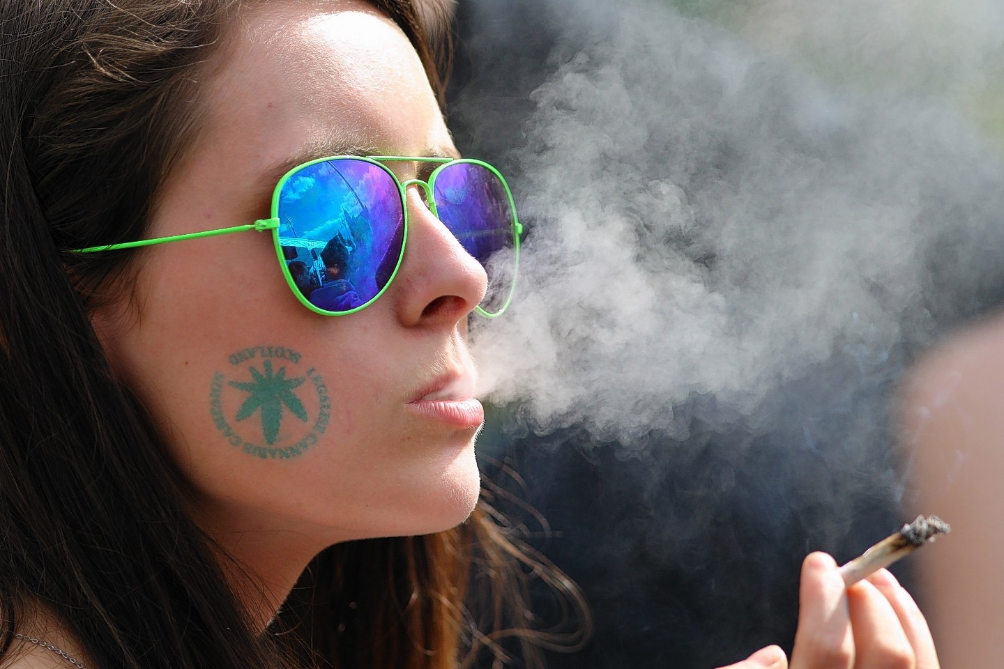 Hundreds of people came together for the 420 Cannabis Celebrations in George Square in Glasgow 