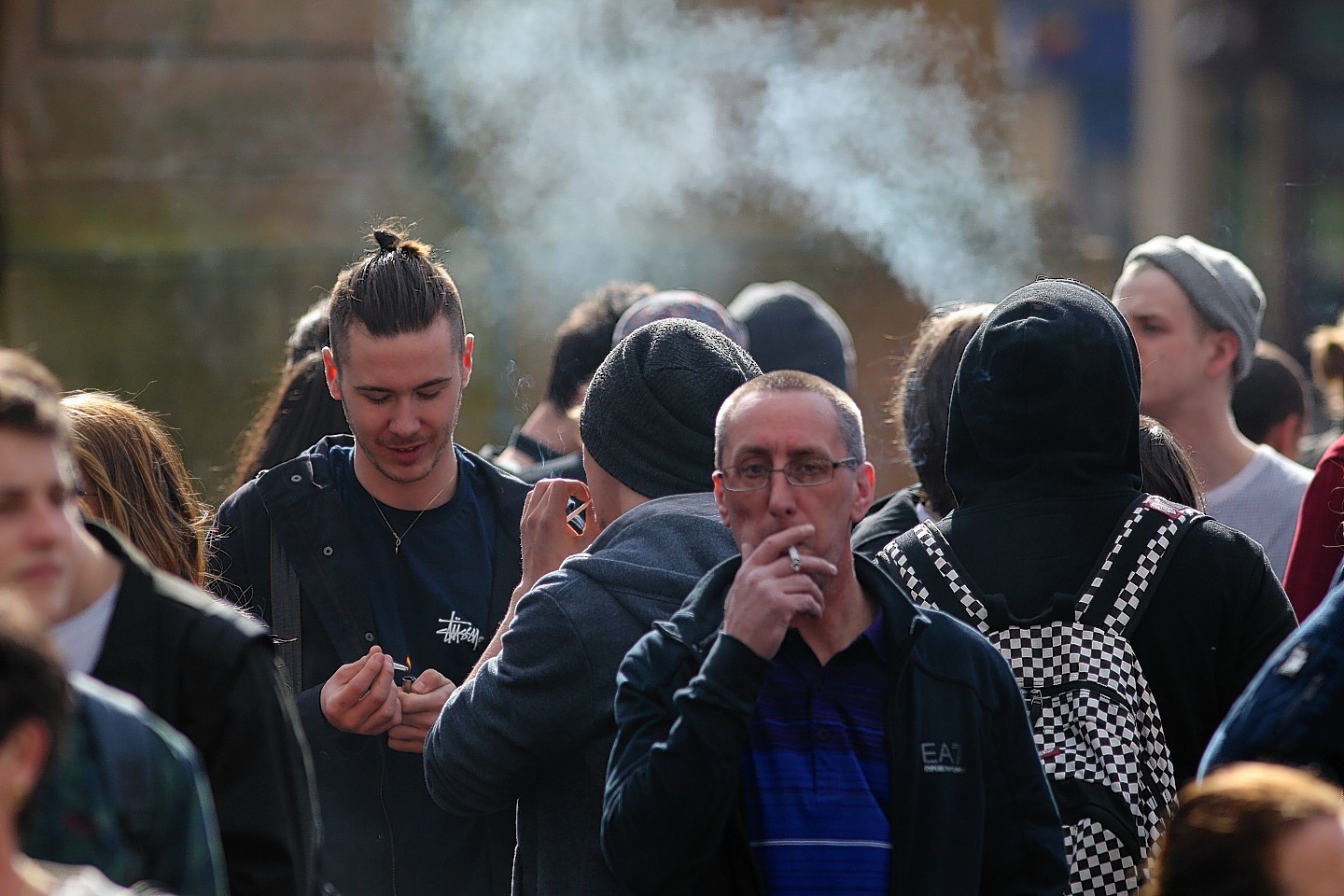 Hundreds of people came together for the 420 Cannabis Celebrations in George Square in Glasgow 