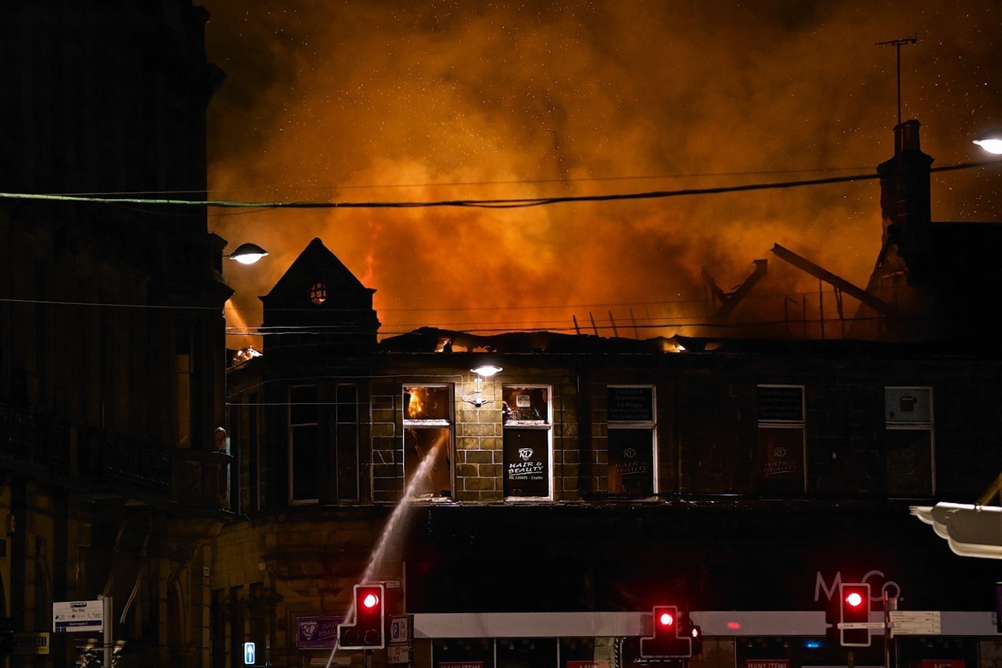 The fire on Academy Street last night