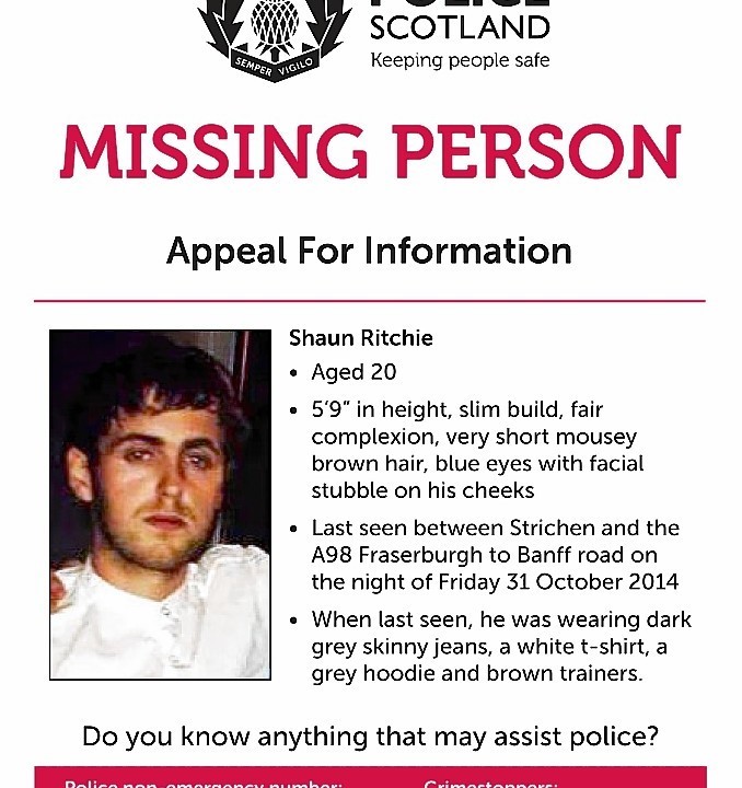 The appeal poster, issued in the hope of discovering more details about the night Shaun disappeared