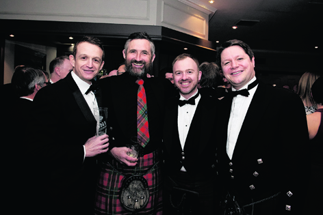 Chris Porter, Duncan Collin, Andrew McNair and Peter Smith at the Royal Institution of Chartered Surveyors (RICS) Aberdeen and North East Dinner