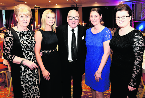 Reay Ross, Kayren Gill, comedian Andy Cameon, Fiona MacBean and Mags Matheson at the Ross County Annual Dinner