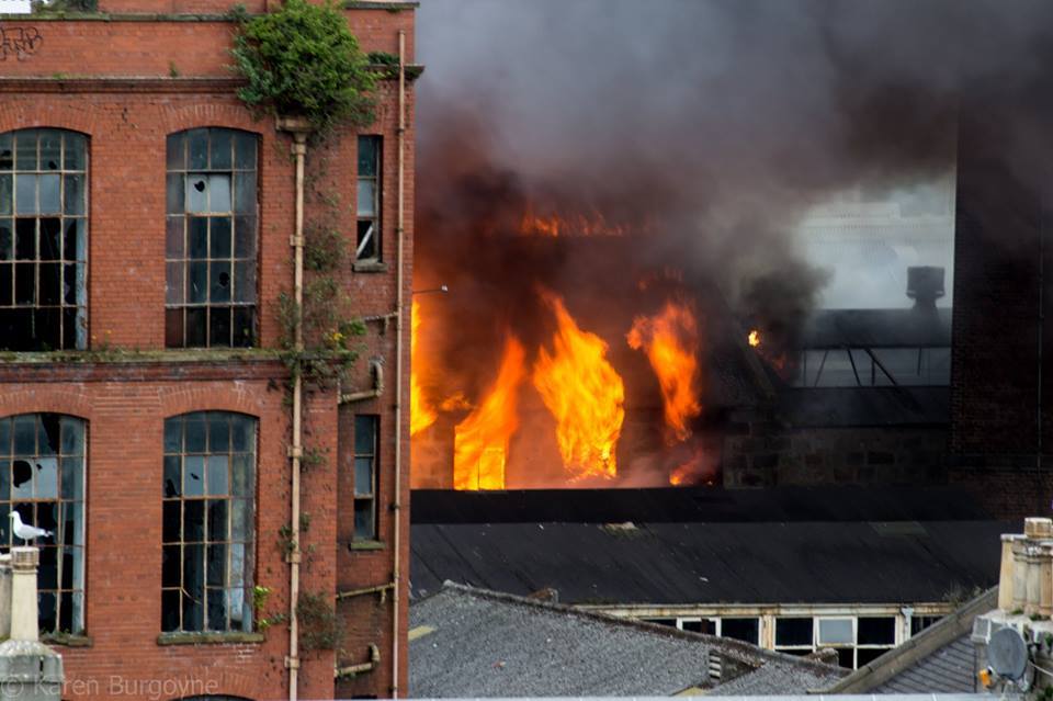 Aberdeen's Broadford Works up in flames. Picture by Karen Burgoyne