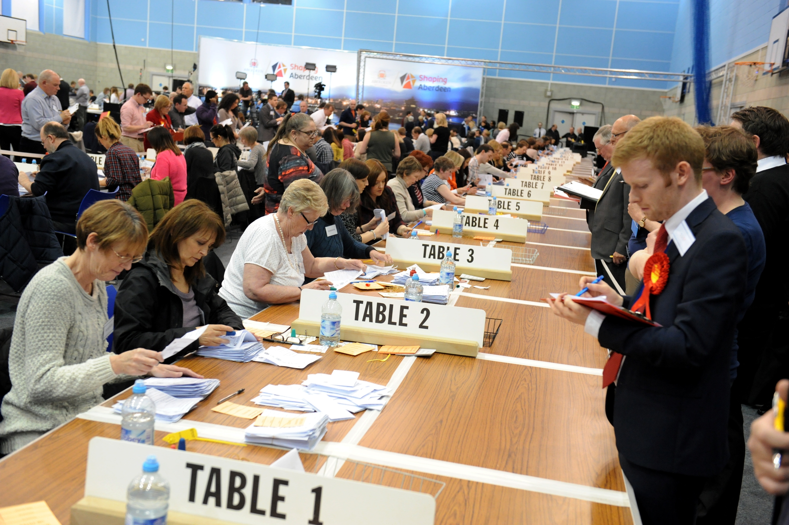 Aberdeen North and South count at Robert Gordon University. Picture by Kenny Elrick