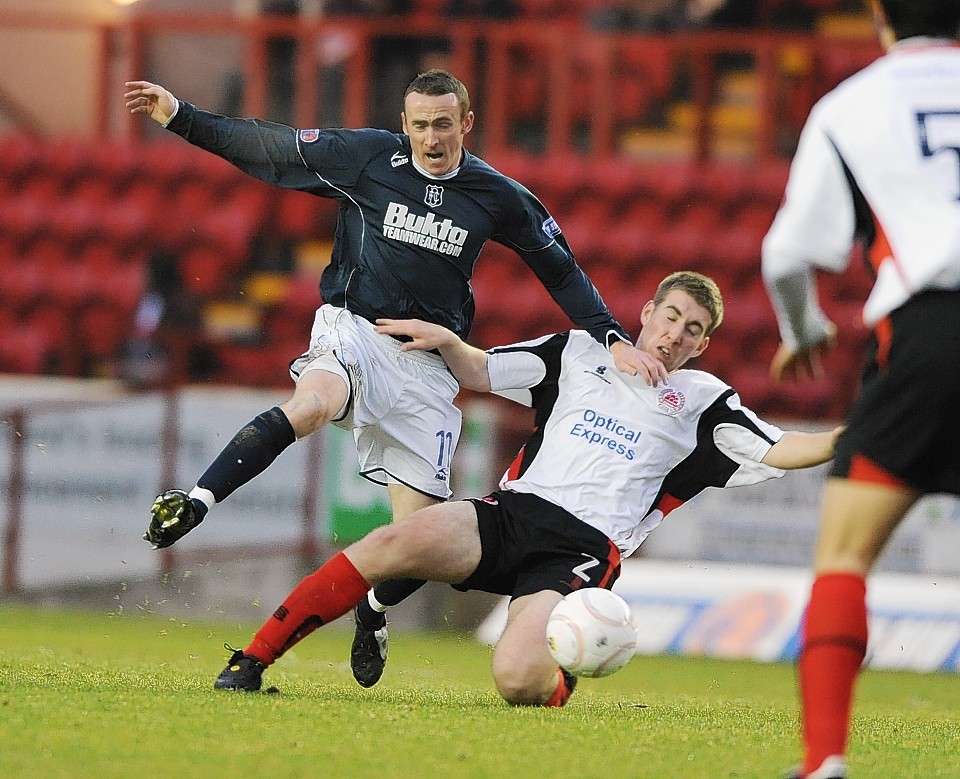 Alan Dowing playing for Clyde in 2008