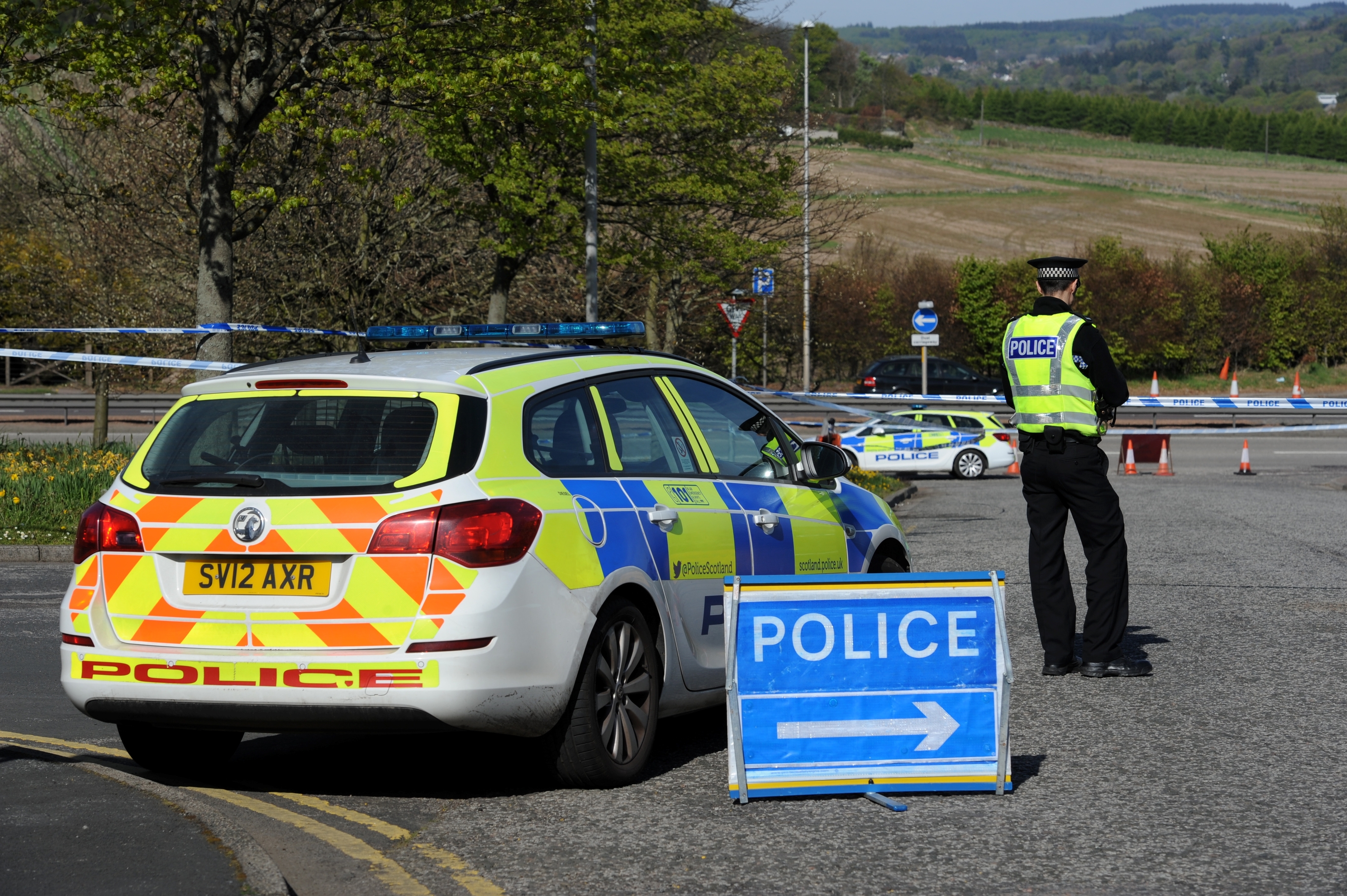 Police on the scene at Nigg Way, Aberdeen.