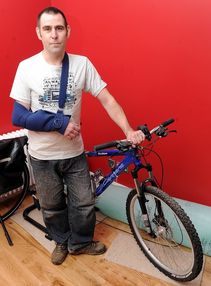Glyn Jarvis who had planned to do a sponsored bike ride before a serious injury.