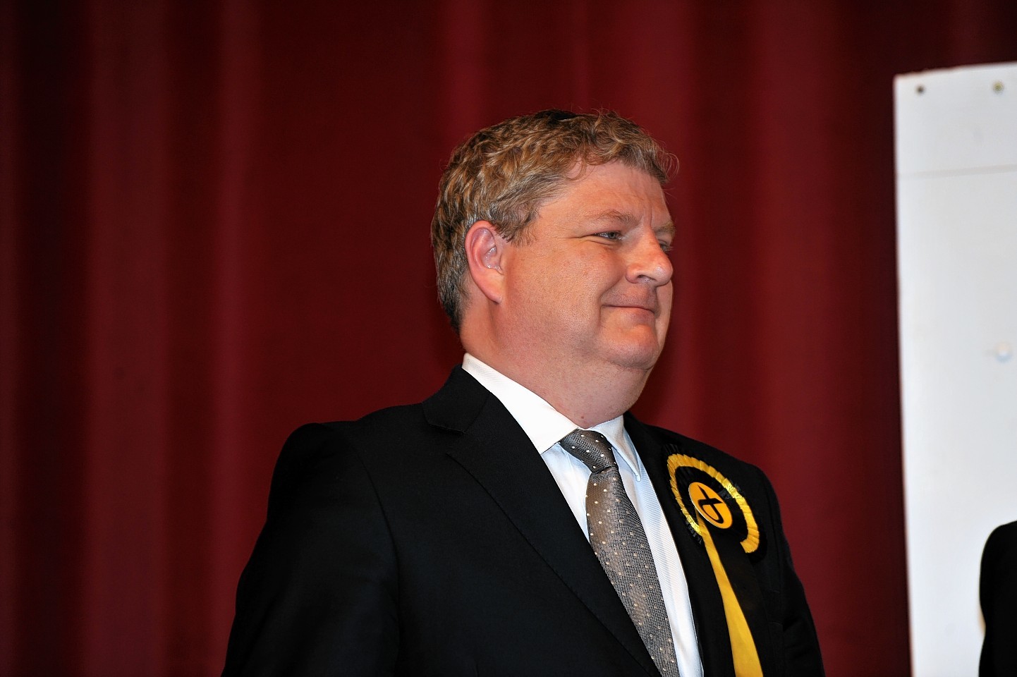 The Moray count at Elgin Town Hall. Angus Robertson who retained his seat. Picture by Gordon Lennox 