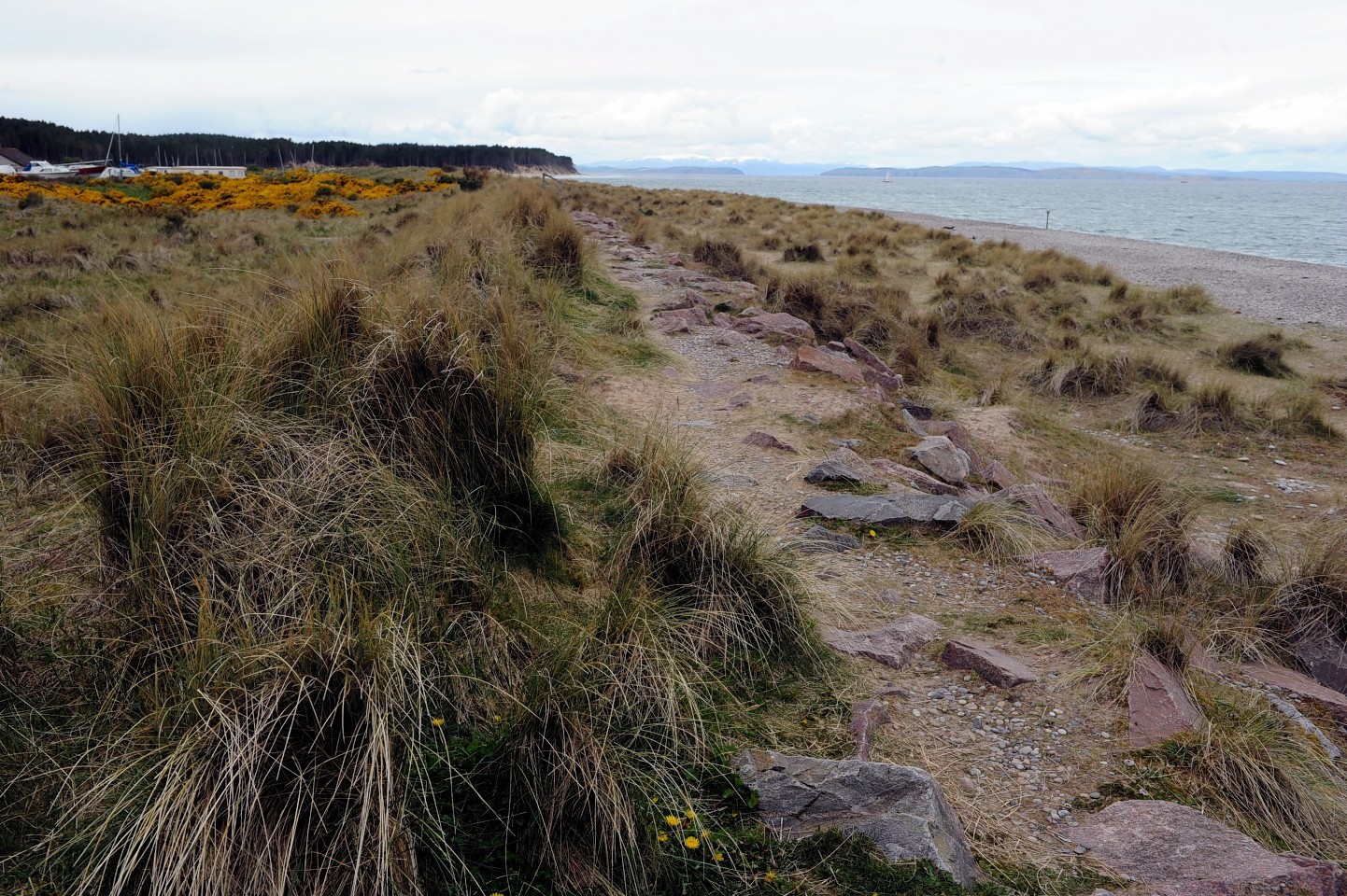 The foreshore at North Beach, Findhorn, where a planning application has been submitted to Moray Council for 30 beach huts..