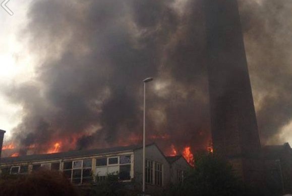 Over 40 firefighters are still  tackling the blaze. Picture by reader Rebecca Anderson
