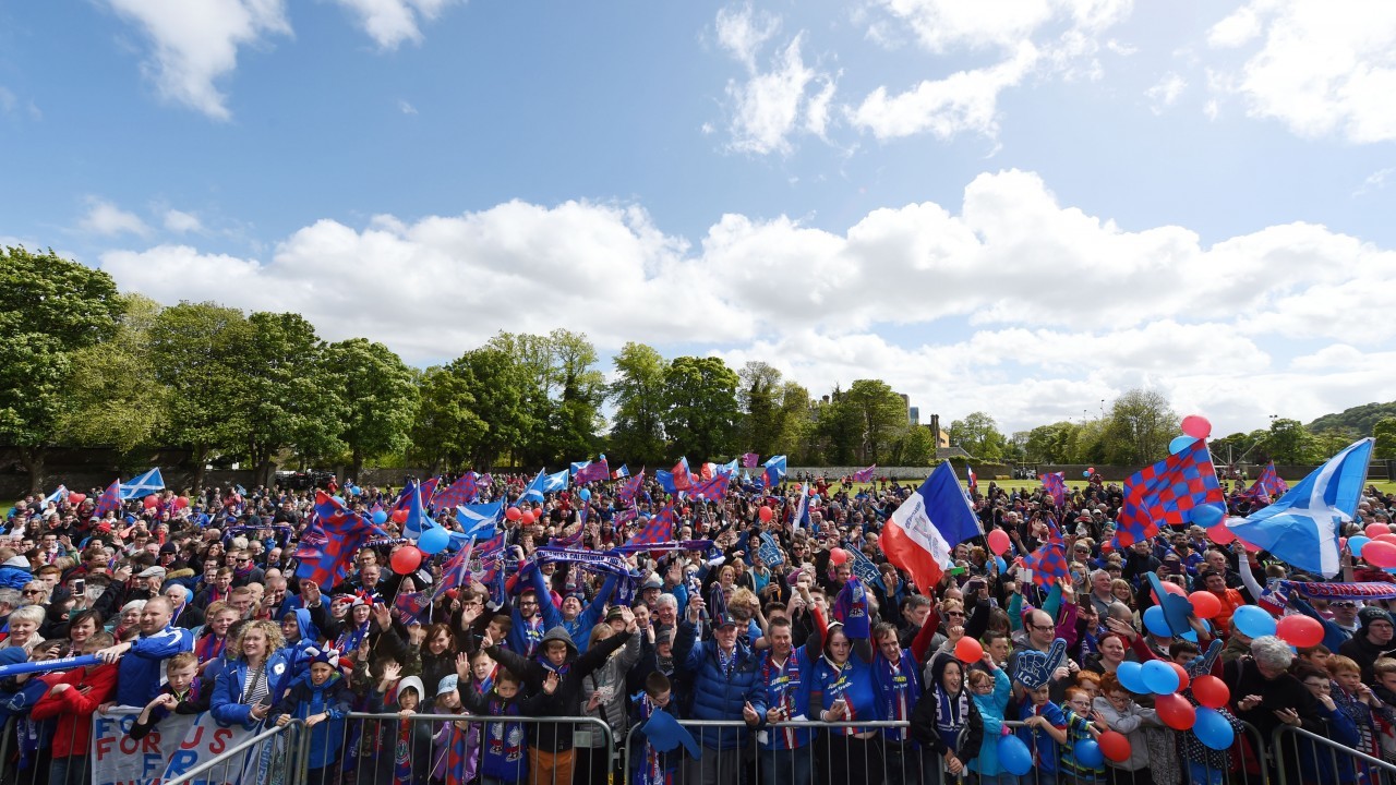 Thousands of Caley Thistle fans have lined the streets of Inverness today to celebrate