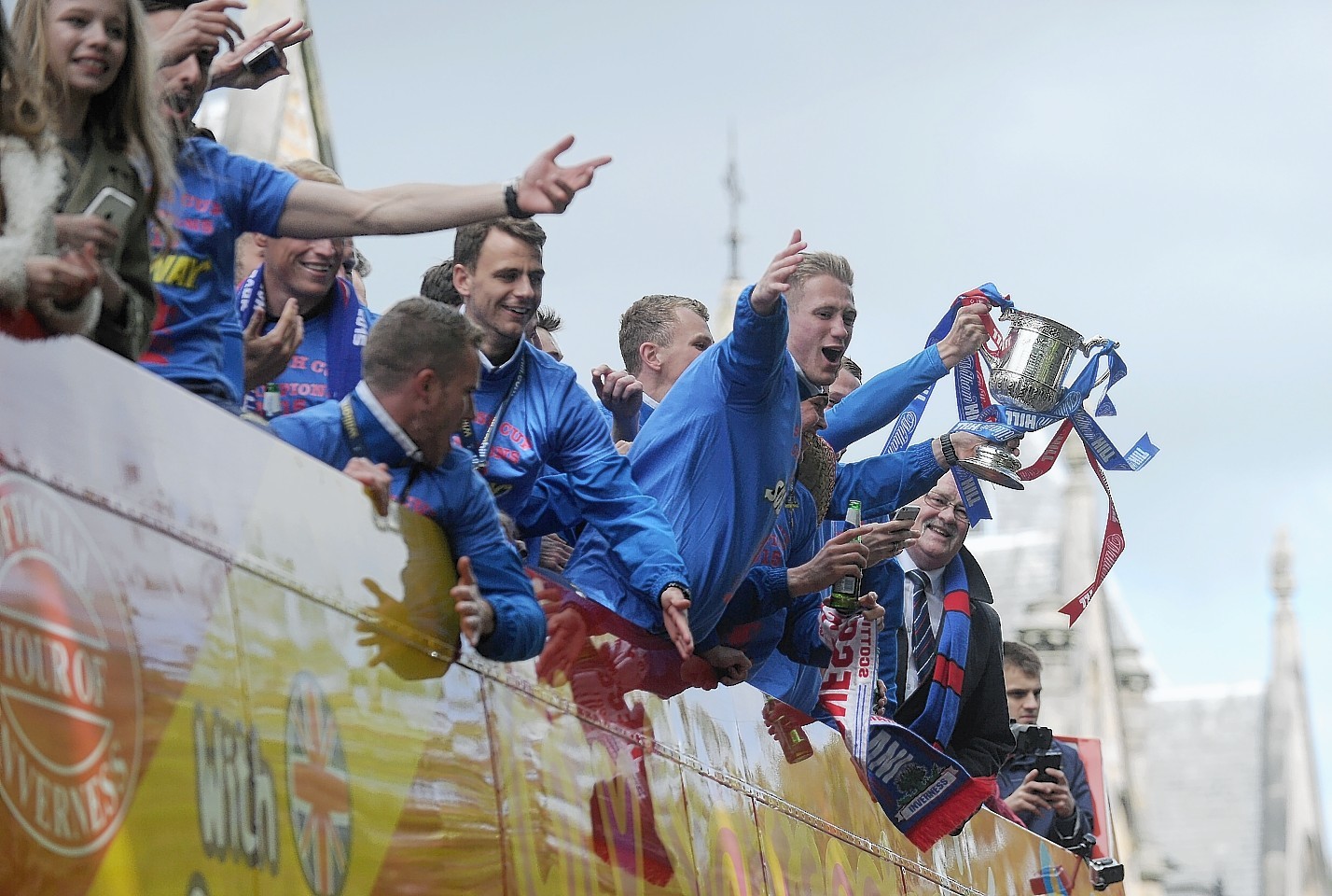 Caley Thistle parade with their trophy