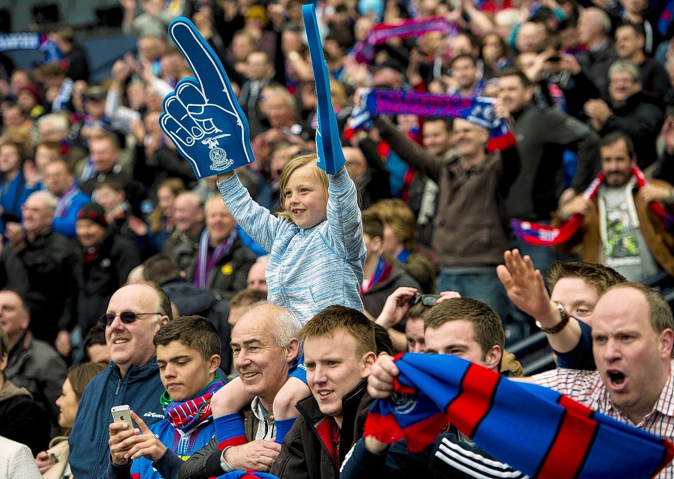 Caley Thistle fans celebrate the semi final win over Celtic