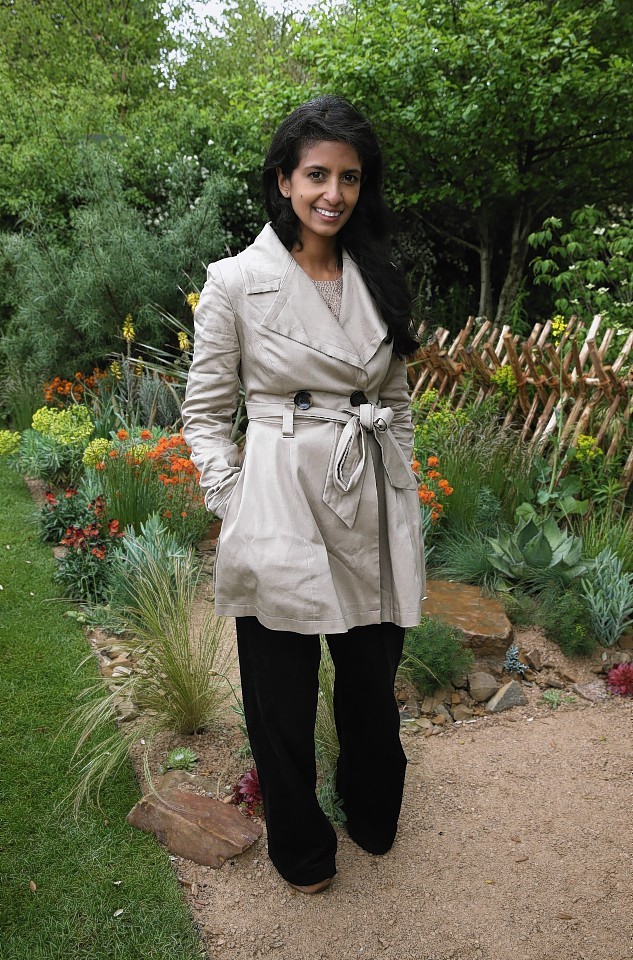 Konnie Huq visits the Sentebale 'Hope In Vunerability' Garden during the annual Chelsea Flower show at Royal Hospital Chelsea on May 18, 2015 in London