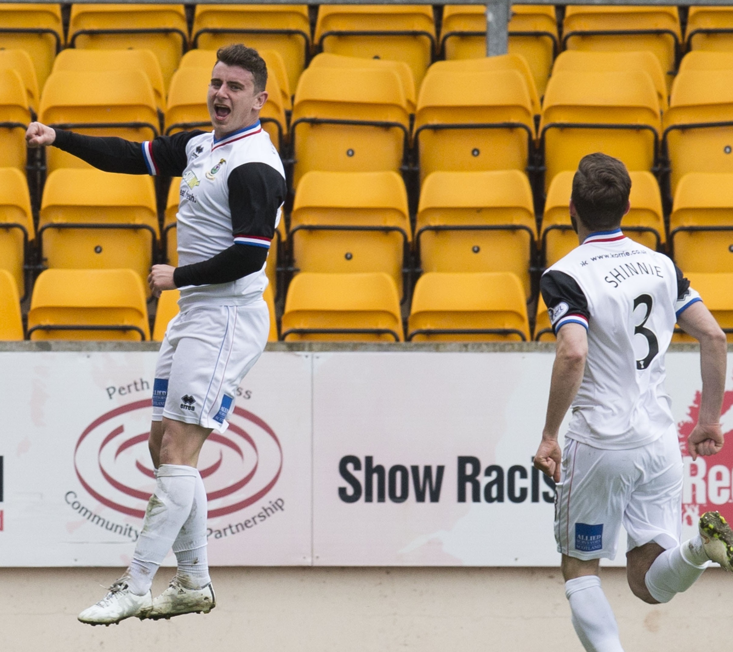 Aaron Doran celebrates his strike