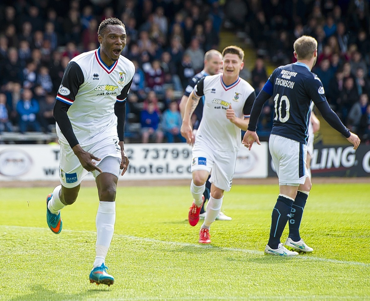 Ofere celebrates netting the only goal of the game