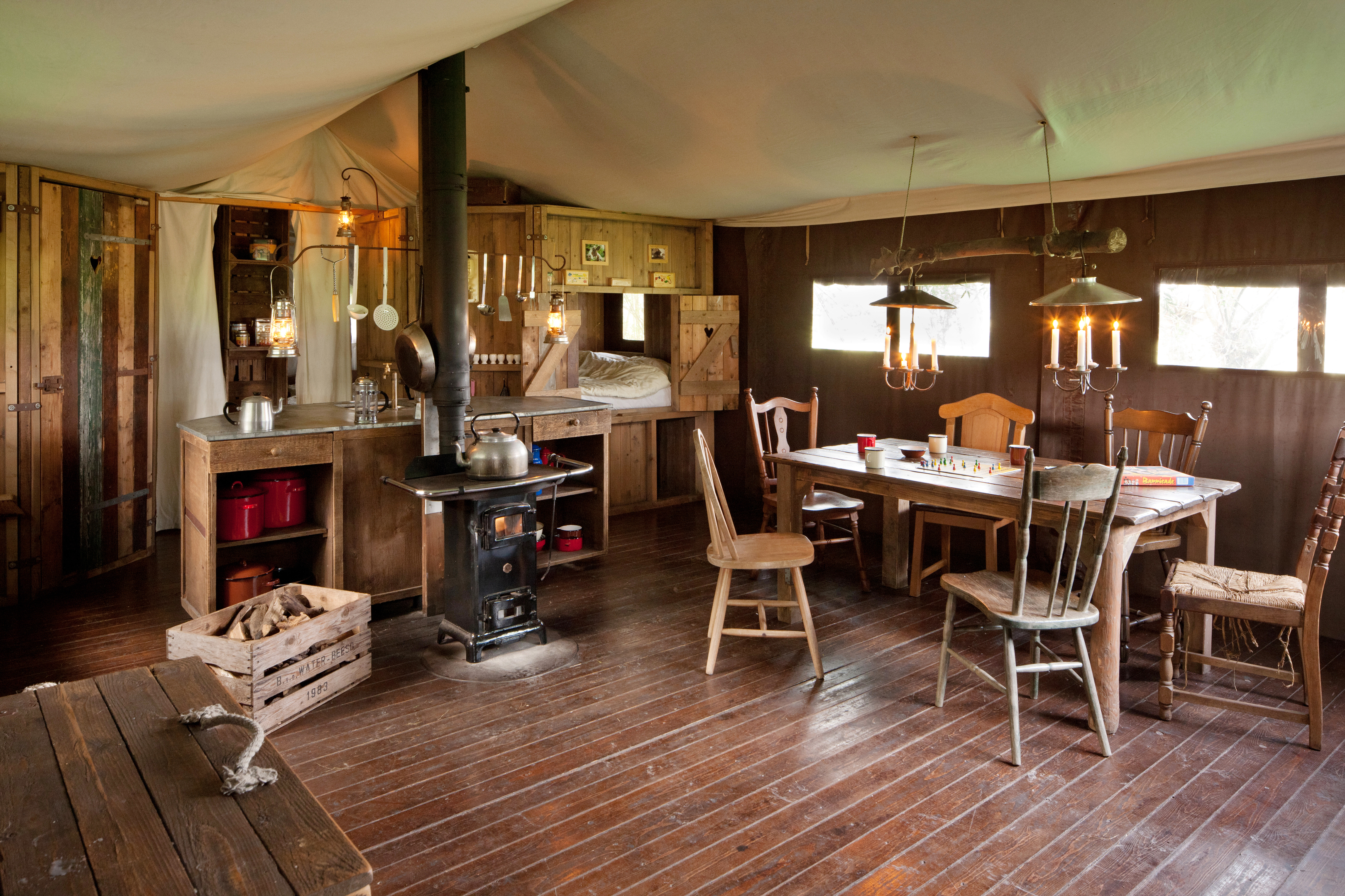 Inside a Feather Down tent