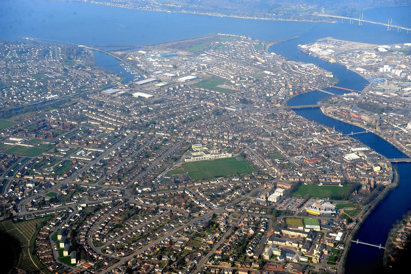 Aerial shot of Inverness