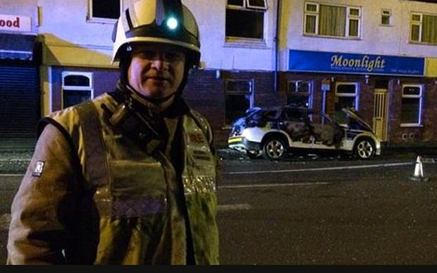 The car is said to have 'exploded' on Coventry Road