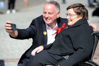 Former first minister Jack McConnell on the campaign trail in Aberdeen with Dame Anne Begg, Labour candidate for Aberdeen South