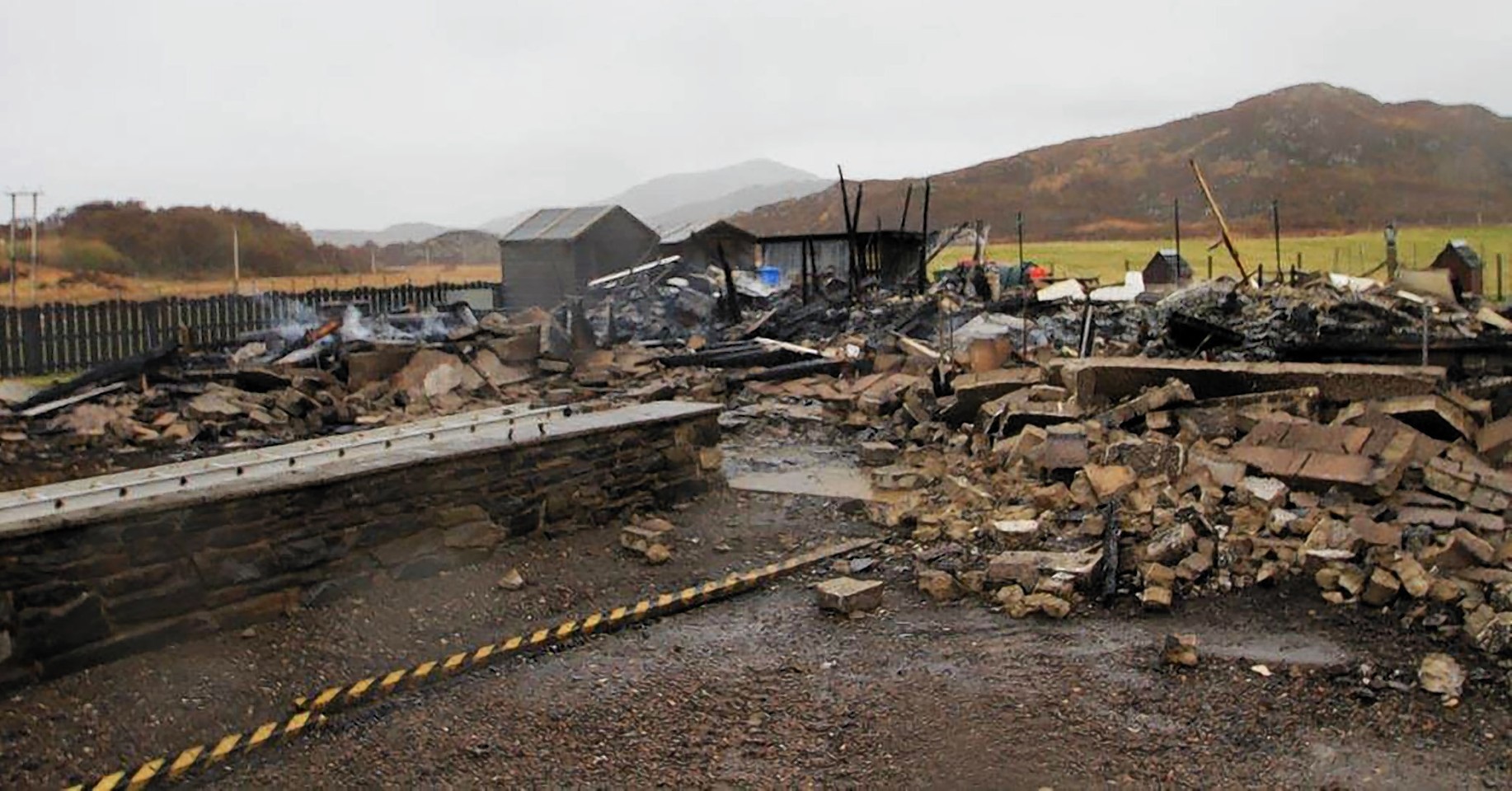 The burnt out house at Cross Farm,  Morar