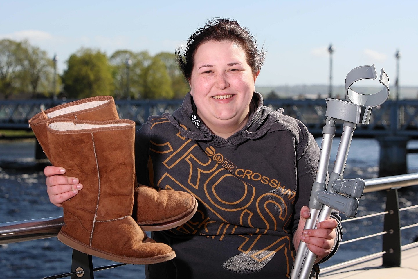 Nikki Oag, rescued after slipping in to the river near her home in Merkinch. Picture by  Andrew Smith