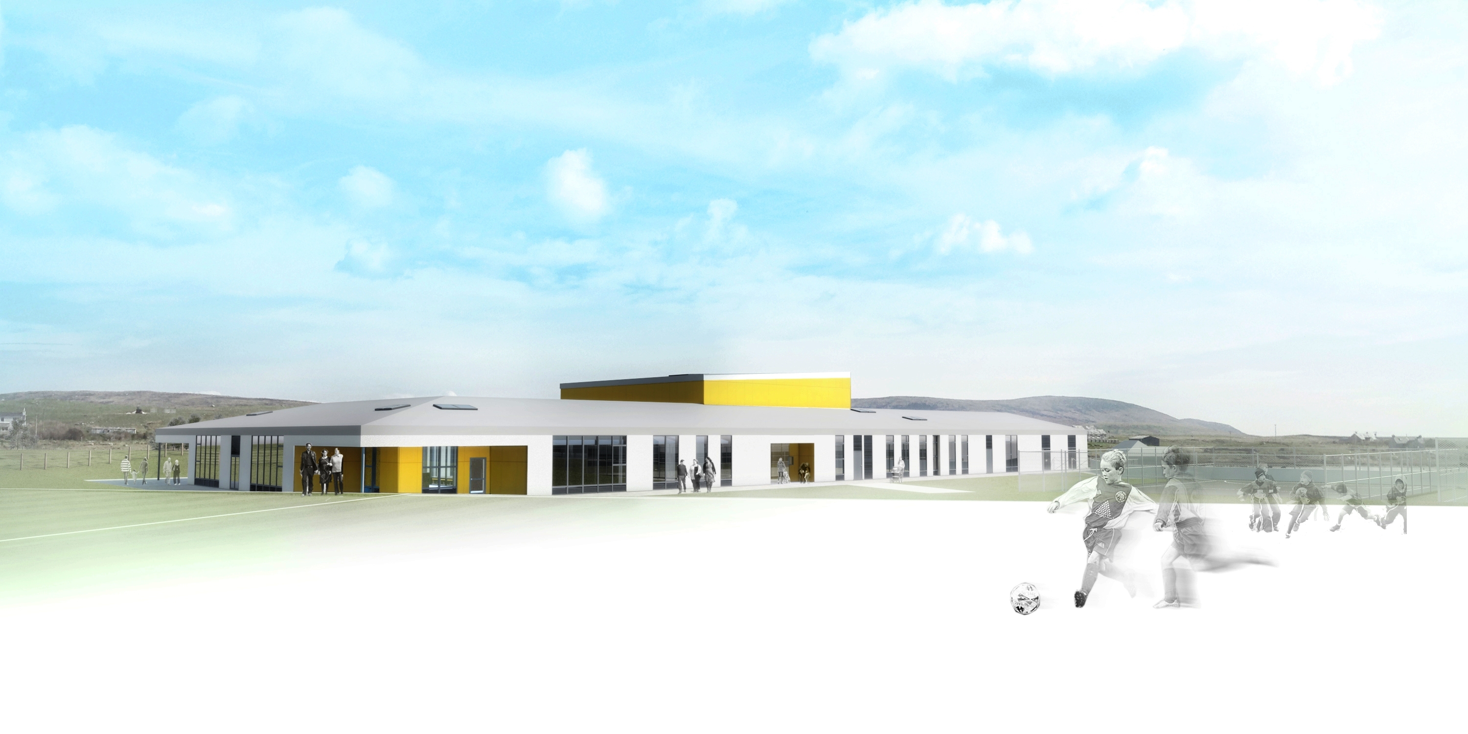 An artists impression of the new school in North Uist