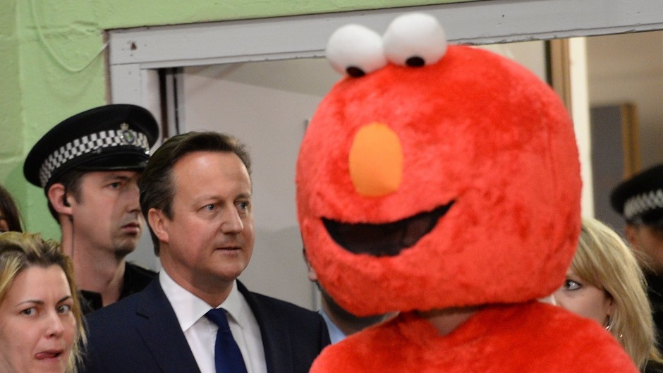 David Cameron was joined on the stage for the declaration of the Witney constituency result by Elmo